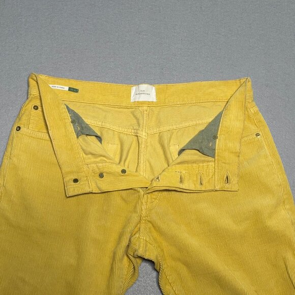 Sid Mashburn Straight Yellow Mens Corduroy 5 Pocket Pants 33 / 32 Button Fly - Picture 10 of 14